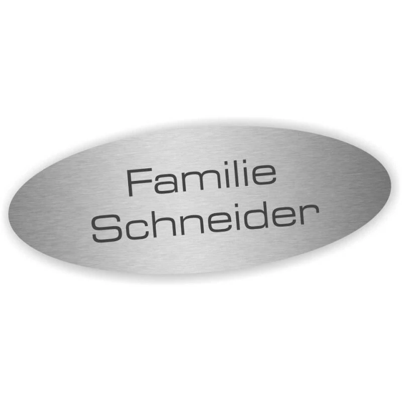 Edelstahlschild 175x65mm Oval Typ 1 3 Edelstahlschild 175x65mm Oval Typ 1