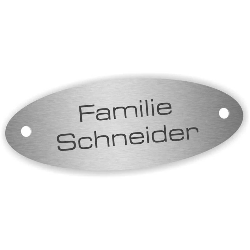 Edelstahlschild 175x65mm Oval Typ 1 4 Edelstahlschild 175x65mm Oval Typ 1 – Bild 2