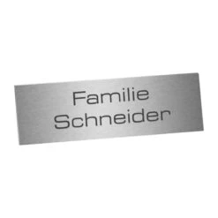 Edelstahlschild 50x20mm Typ 1