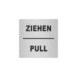 Edelstahlschild 50x50mm Ziehen Pull