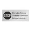 Edelstahlschild 80x35mm Keine Werbung_1 -Hochwertiger Türklingelladen edelstahlschild 80x35mm keine werbung 1