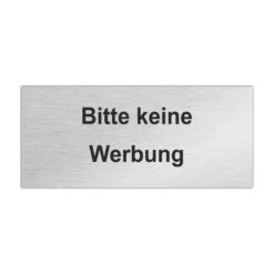 Edelstahlschild 80x35mm Keine Werbung_2