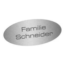 Edelstahlschild 80x35mm Oval Typ 1