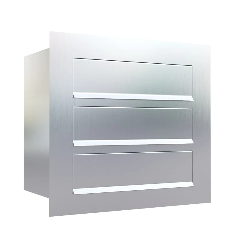 Einbaubriefkasten Cosmo Edelstahl 3 Parteien 3 Einbaubriefkasten Cosmo Edelstahl 3 Parteien