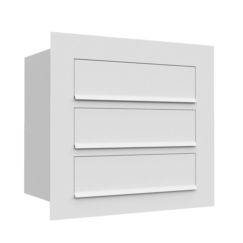 Einbaubriefkasten Cosmo Weiß RAL 9016 3 Parteien 3 Einbaubriefkasten Cosmo Weiß RAL 9016 3 Parteien