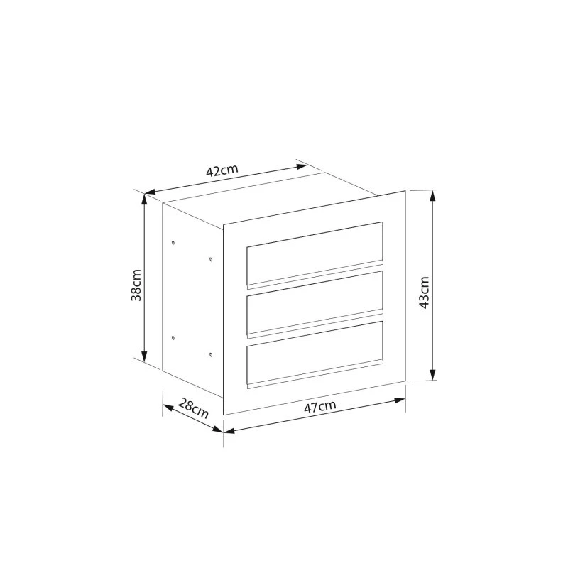 Einbaubriefkasten Cosmo Weiß RAL 9016 3 Parteien 6 Einbaubriefkasten Cosmo Weiß RAL 9016 3 Parteien – Bild 4