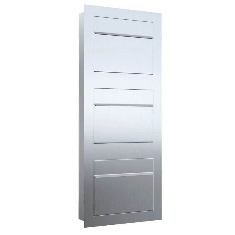 Einbaubriefkasten Hochkant Aus Edelstahl 3 Parteien 3 Einbaubriefkasten Hochkant Aus Edelstahl 3 Parteien