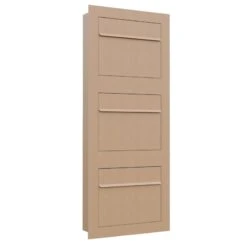 Einbaubriefkasten Hochkant Aus Edelstahl RAL 8001 Rostoptik 3 Parteien