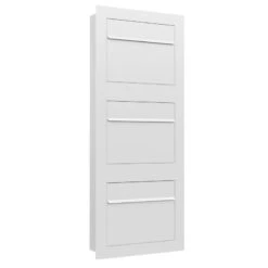 Einbaubriefkasten Hochkant Aus Edelstahl RAL 9016 Verkehrsweiß 3 Parteien