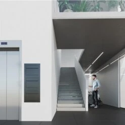 Einbaubriefkasten Hochkant RAL 7016 Anthrazit Grau 2 Parteien -Hochwertiger Türklingelladen einbaubriefkasten hochkant ral 7016 anthrazit grau 2 parteien4