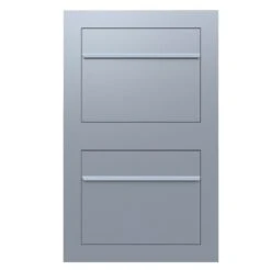 Einbaubriefkasten Hochkant RAL 9007 Grau Metallic 2 Parteien -Hochwertiger Türklingelladen einbaubriefkasten hochkant ral 9007 grau metallic 2 parteien2