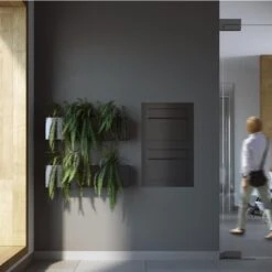 Einbaubriefkasten Hochkant RAL 9007 Grau Metallic 2 Parteien -Hochwertiger Türklingelladen einbaubriefkasten hochkant ral 9007 grau metallic 2 parteien3