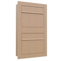 Einbaubriefkasten Hochkant Rostoptik RAL 8001 2 Parteien