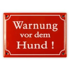 Emailschild 17 X 12 Cm, Warnung Vor Dem Hund