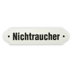 Emailschild 20 X 5 Cm, Nichtraucher