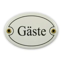 Emailschild Oval, 10,5 X 7 Cm, Gäste