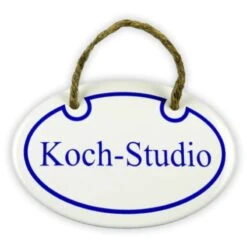 Emailschild Oval, 10,5 X 7 Cm, Koch-Studio