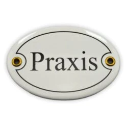Emailschild Oval, 10,5 X 7 Cm, Praxis