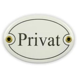 Emailschild Oval, 10,5 X 7 Cm, Privat