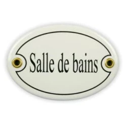 Emailschild Oval, 10,5 X 7 Cm, Salle De Bains