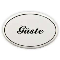 Emailschild Oval, 6 X 4 Cm, Gäste, Zum Kleben