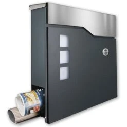 Funk Briefkasten ANTHRAZIT Grau RAL 7016 Mailbox Briefbox
