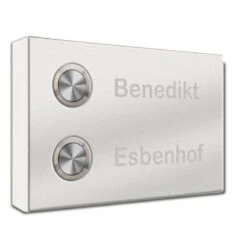 Funk Edelstahl 2 Familien Aufputz Türklingel 140x90mm Premium Pluto3 -Hochwertiger Türklingelladen funk edelstahl 2 familien aufputz tuerklingel 140x90mm premium pluto34