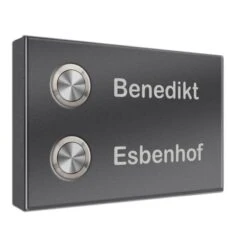 Funk Edelstahl 2 Familien Aufputz Türklingel 140x90mm Premium Pluto3 -Hochwertiger Türklingelladen funk edelstahl 2 familien aufputz tuerklingel 140x90mm premium pluto35