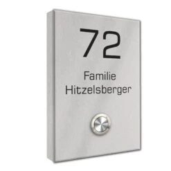 Funk Edelstahl Aufputz Türklingel 110x160mm Premium Titan2