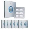 Funk-Türglocken-Set Funkklingel Für 3-Familien-Haus Silber Konfigurierbar -Hochwertiger Türklingelladen funk tuerglocken set funkklingel fuer 3 familien haus silber konfigurierbar