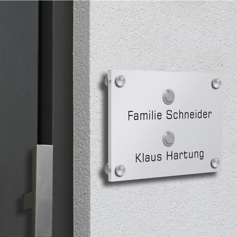 Funkklingel 2 Familien Aus Acrylglas 210x150mm Designklingel DUO 3 Funkklingel 2 Familien Aus Acrylglas 210x150mm Designklingel DUO