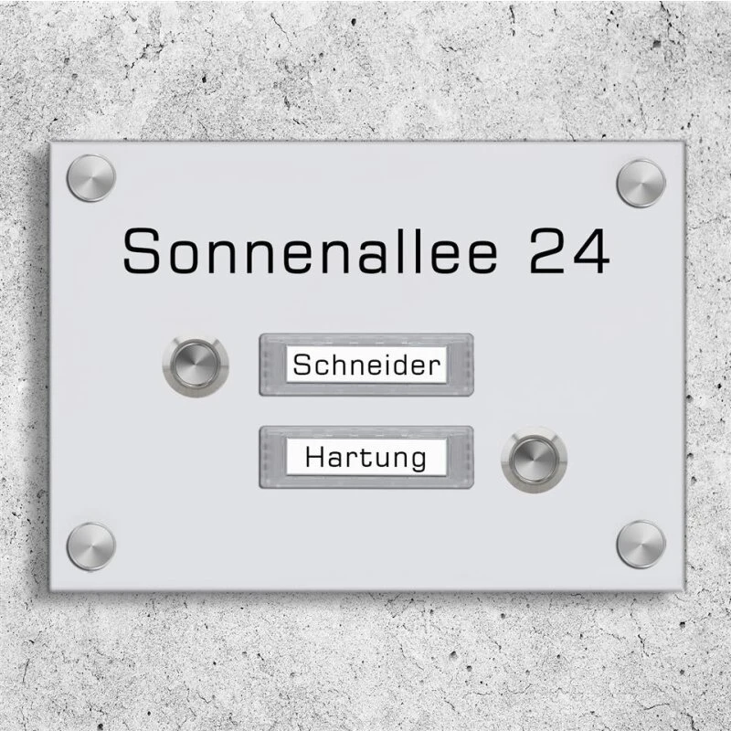 Funkklingel 2 Familien Aus Acrylglas 210x150mm Mit Beschriftungsfeld MAXI 4 Funkklingel 2 Familien Aus Acrylglas 210x150mm Mit Beschriftungsfeld MAXI – Bild 2