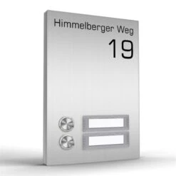 Funk Aufputz Edelstahl Türklingel 2 Familien 140x200mm Premium Mit Beschriftungsfeld