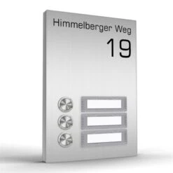 Funk Aufputz Edelstahl Türklingel 3 Familien 140x200mm Premium Mit Beschriftungsfeld