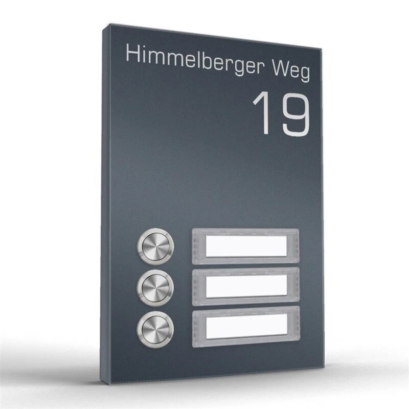 Funk Aufputz Edelstahl Türklingel 3 Familien 140x200mm Premium Mit Beschriftungsfeld 4 Funk Aufputz Edelstahl Türklingel 3 Familien 140x200mm Premium Mit Beschriftungsfeld – Bild 2