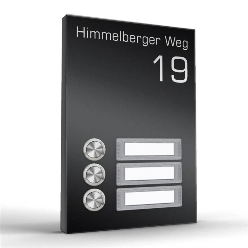 Funk Aufputz Edelstahl Türklingel 3 Familien 140x200mm Premium Mit Beschriftungsfeld 5 Funk Aufputz Edelstahl Türklingel 3 Familien 140x200mm Premium Mit Beschriftungsfeld – Bild 3