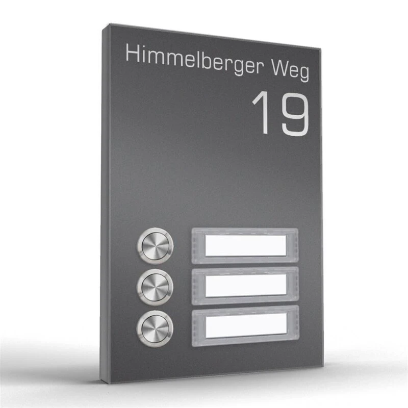 Funk Aufputz Edelstahl Türklingel 3 Familien 140x200mm Premium Mit Beschriftungsfeld 6 Funk Aufputz Edelstahl Türklingel 3 Familien 140x200mm Premium Mit Beschriftungsfeld – Bild 4