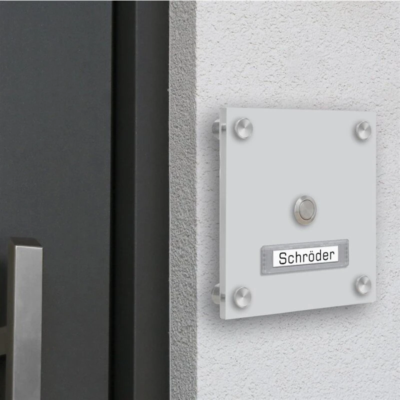 Funkklingel Aus Acrylglas 150x150mm Mit Beschriftungsfeld Jupiter 3 Funkklingel Aus Acrylglas 150x150mm Mit Beschriftungsfeld Jupiter