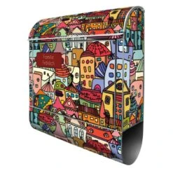 Großer Briefkasten Mailbox Wandbriefkasten Briefkasten Funky Town -Hochwertiger Türklingelladen grosser briefkasten mailbox wandbriefkasten briefkasten funky town10