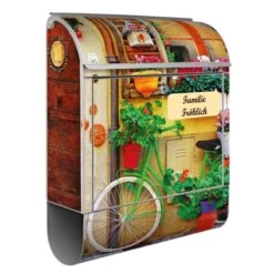 Großer Briefkasten Mailbox Wandbriefkasten Grünes Fahrrad