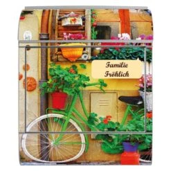 Großer Briefkasten Mailbox Wandbriefkasten Grünes Fahrrad -Hochwertiger Türklingelladen grosser briefkasten mailbox wandbriefkasten gruenes fahrrad3