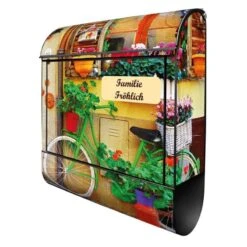 Großer Briefkasten Mailbox Wandbriefkasten Grünes Fahrrad -Hochwertiger Türklingelladen grosser briefkasten mailbox wandbriefkasten gruenes fahrrad8