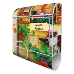 Großer Briefkasten Mailbox Wandbriefkasten Grünes Fahrrad -Hochwertiger Türklingelladen grosser briefkasten mailbox wandbriefkasten gruenes fahrrad9