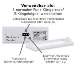 Grothe Funkgong Set MISTRAL 200 43305 Mit 13 Melodien -Hochwertiger Türklingelladen grothe funkgong set mistral 200 m mit 17 melodien4