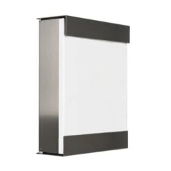 Keilbach Edelstahl Briefkasten Glasnost Lackierte Front Weiss RAL 9016
