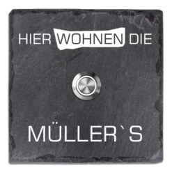 Klingelplatte Schiefer 100x100mm Wohnen