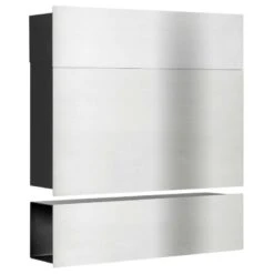 Premium Briefkasten Edelstahl Extrabreit Mit Zeitungsfach