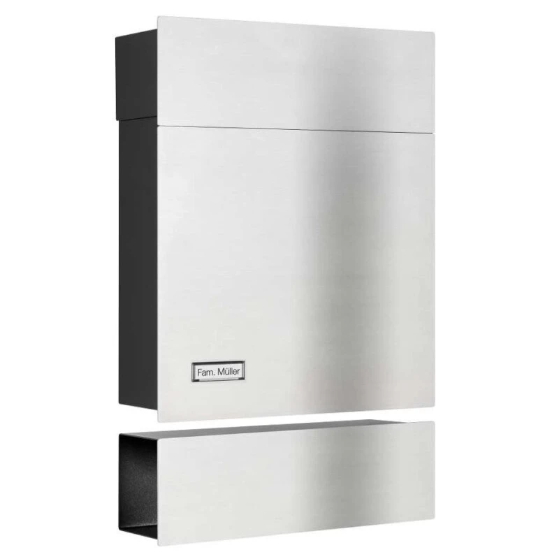 Premium Briefkasten Edelstahl Mit Namensschild Und Zeitungsfach 3 Premium Briefkasten Edelstahl Mit Namensschild Und Zeitungsfach