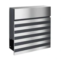 MASSIVER Edelstahl Briefkasten STRIPE Pulverbeschichtet In RAL 7016
