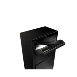 MEFA Paketbriefkasten HAZEL 477 Tiefschwarz Struktur RAL 9005 -Hochwertiger Türklingelladen mefa paketbriefkasten hazel 477 tiefschwarz struktur ral 90054